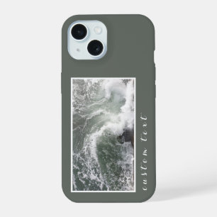 GRAY SEA OCEAN WAVES SWIRLING NATURE WATER PHOTO iPhone 15 CASE
