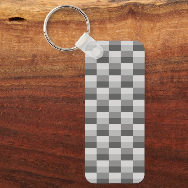 Gray Shades Color Blocks Key Ring (Front)