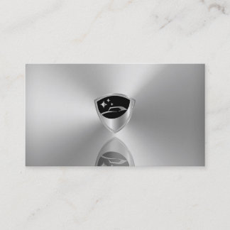 Gray silver metallic logo car detailing business card