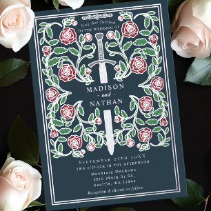 Gray Silver Royal Sword Medieval Fantasy Wedding 