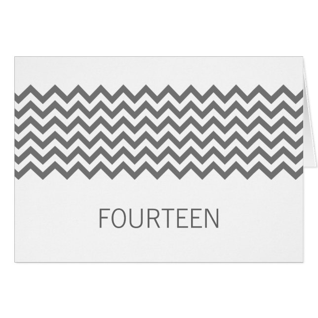 Gray Simple Chevron Table Number Card (Front Horizontal)