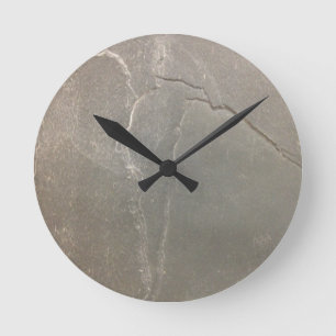 Gray Slate Round Clock