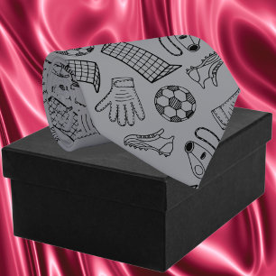 Gray Soccer Equipment Pattern Tie