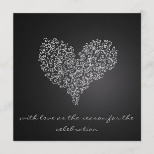 gray square wedding invitation "with love"