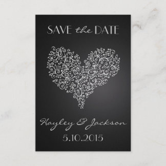 gray square wedding save the date card "with love"