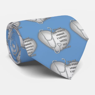 Gray Stethoscope Air Force Nurse custom name tie