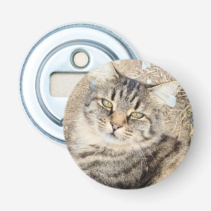 Gray Tabby Cat Bottle Opener