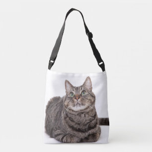 Gray Tabby Cat Crossbody Bag