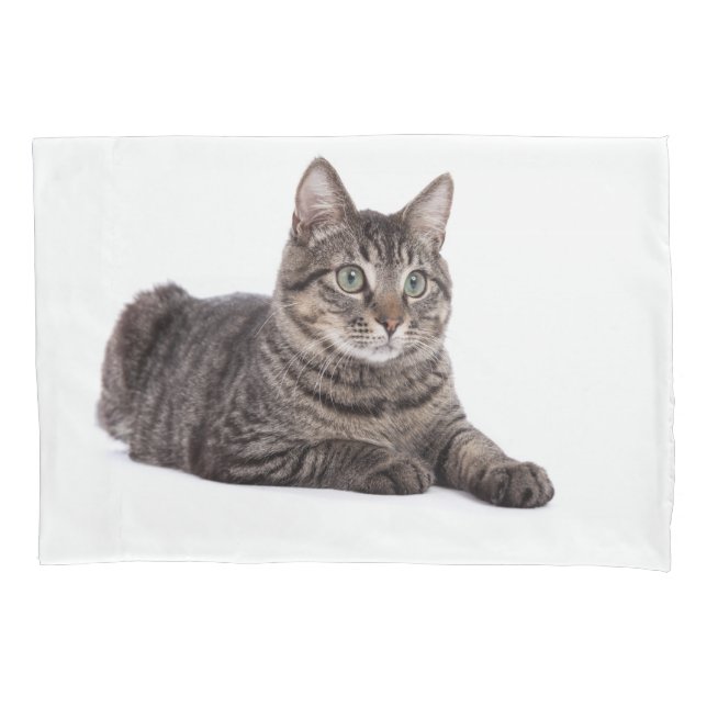 Gray Tabby Cat Pillowcase (Front)