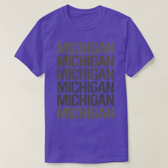 Gray Text Art Michigan  T-Shirt (Design Front)