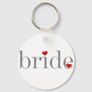 Gray Text Bride Key Ring