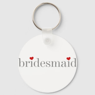 Gray Text Bridesmaid Key Ring