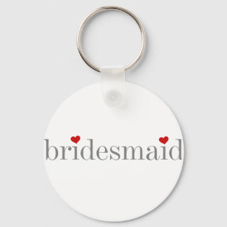Gray Text Bridesmaid Key Ring