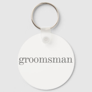 Gray Text Groomsman Key Ring