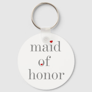 Gray Text Maid of Honor Key Ring