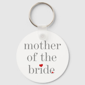 Gray Text Mother of Bride Key Ring