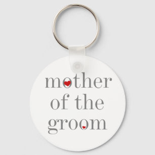 Gray Text  Mother of Groom Key Ring