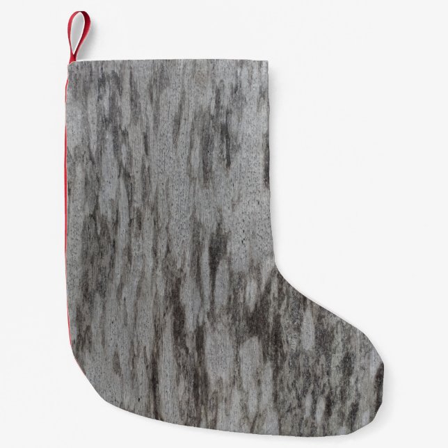 Gray textile small christmas stocking (Front)