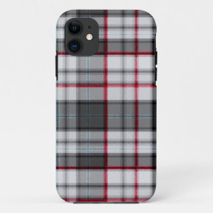 Gray textured tartan plaid  iPhone 11 case