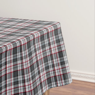 Gray textured tartan plaid tablecloth