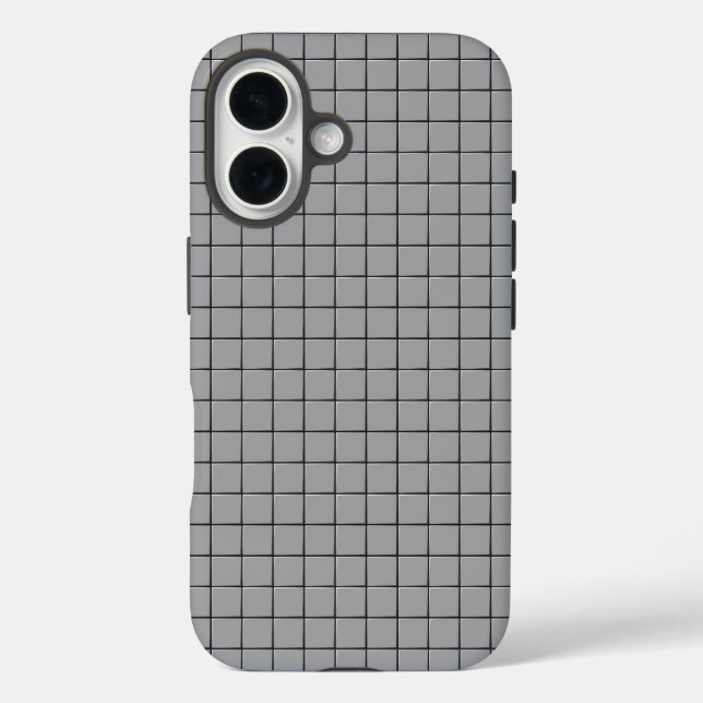 Gray Tile Pattern Case-Mate iPhone Case (Back)