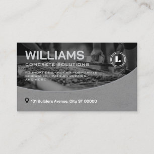 Gray tone concrete company business card