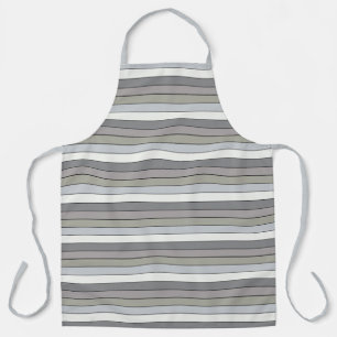 Gray Tones With Black Stripes On Watercolor Paper Apron