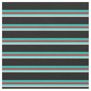 Gray, Turquoise, Brown, Light Sea Green & Black Fabric
