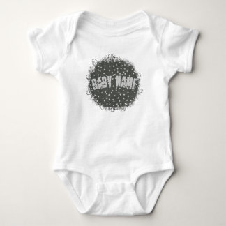 Gray Urban Trend Grunge Triangles | Custom Name Baby Bodysuit