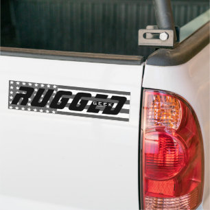 gray US Flag RUGGED GEEK oxymoron Tech Nerd Bumper Sticker