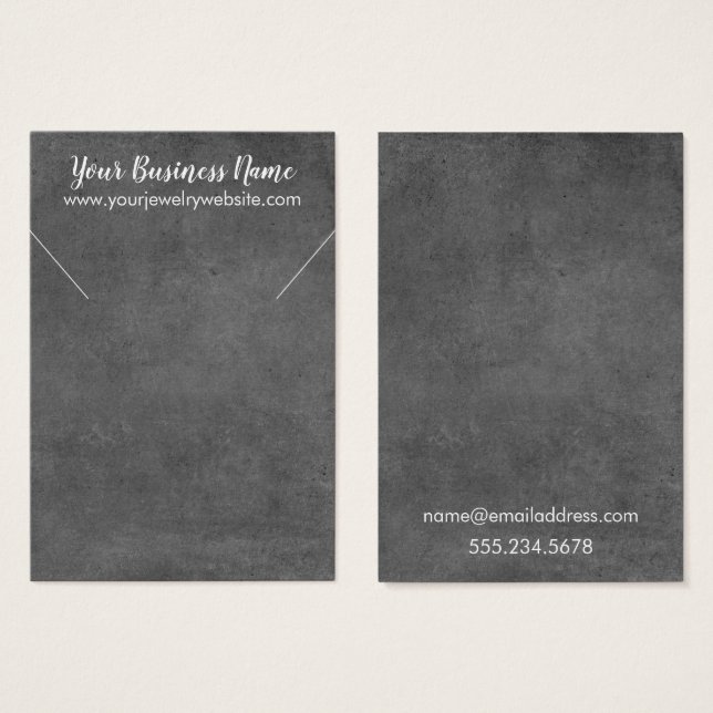 Gray Vintage Grunge Necklace Holder Display Card (Front & Back)