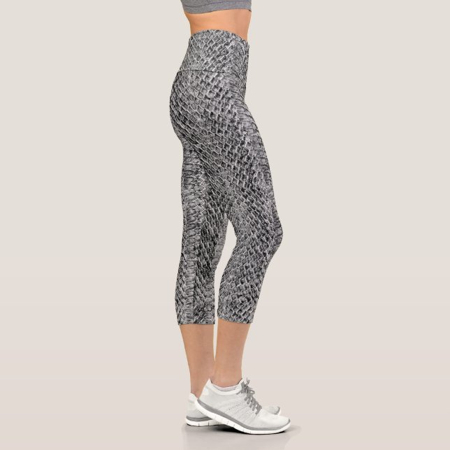 Gray Viper Snakeskin Capri Leggings (Right)
