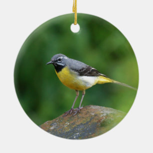 Gray Wagtail - bird Ceramic Tree Decoration