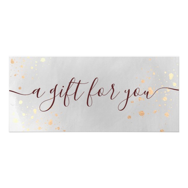 Gray Watercolor Script Spa Gift Certificate (Front)