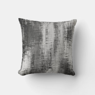 Gray/White Abstract Decor Pillow