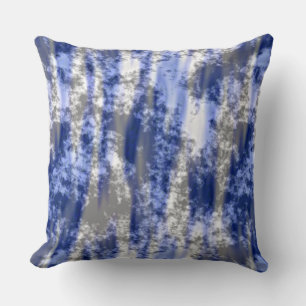 gray, White and blue abstract Cushion