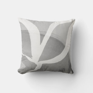 Gray & White Artistic Abstract Winged Design Cushion