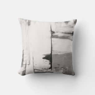 Gray/White/Black Abstract Decor Pillow