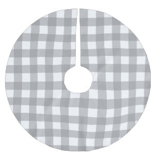 Gray & White Buffalo Check Tree Skirt