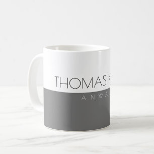 Gray White cup with its own name