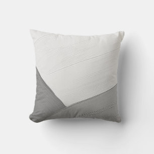 Gray & White Minimalist Abstract Cushion