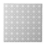 Gray white modern geometric floral pattern tile<br><div class="desc">Gray white modern geometric floral pattern ceramic tile</div>
