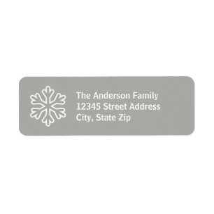 Gray & White Snowflake - Return Address Label