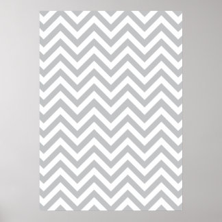 Gray & White Zig Zags Poster