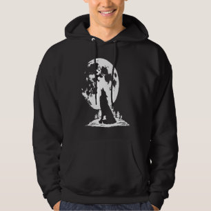 Gray Wolf Howling at Moon Hoodie