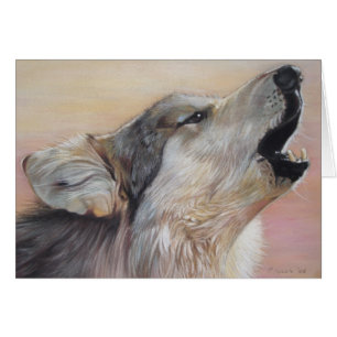 gray wolf howling wildlife painting realist art
