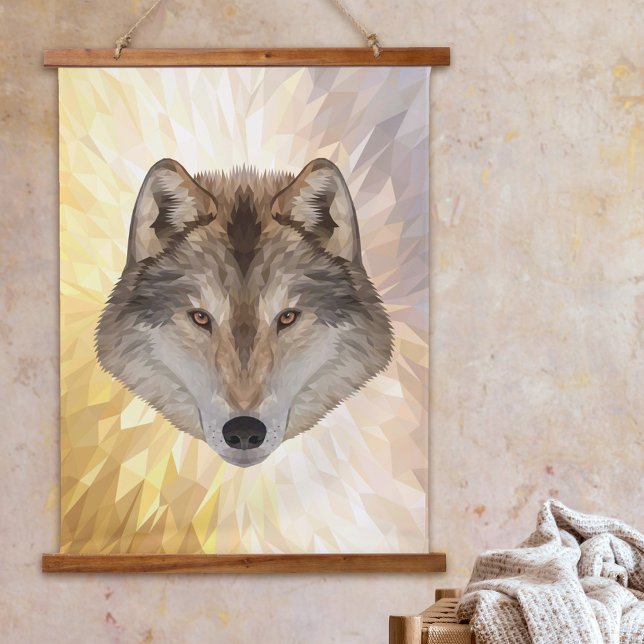 Gray Wolf Modern Abstract Polygonal Art Animal Hanging Tapestry (Gray Wolf Modern Abstract Polygonal Art Animal Hanging Tapestry)