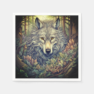 Gray Wolf  Napkin