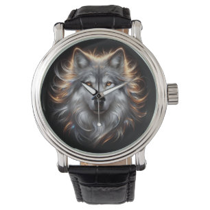 Gray Wolf Portrait eWatch Watch
