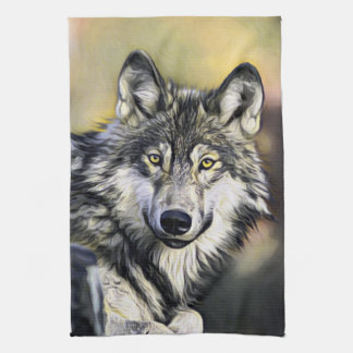 Gray Wolf Tea Towel